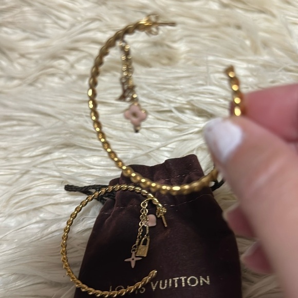 Authentic Louis Vuitton sweet monogram gold hoop earrings - Picture 2 of 3